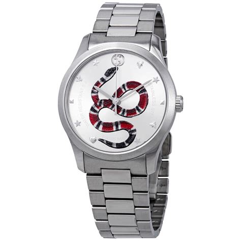 gucci watch bee silver|Gucci timeless snake watch.